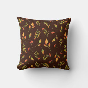Autumn Foliage Pattern - Rustic Fall Home Decor Throw Pillow