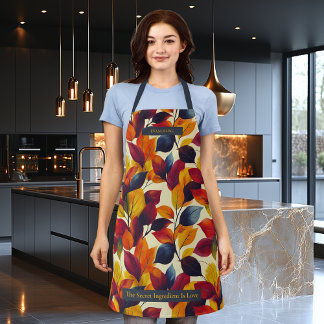 Autumn Foliage Pattern with Vibrant Leaves Design Apron