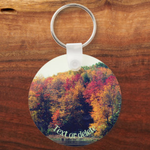 Autumn Foliage Pond Nature Personalized Keychain