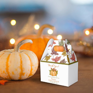 Autumn Foliage Pumpkin Fall Baby Shower Favor Boxes