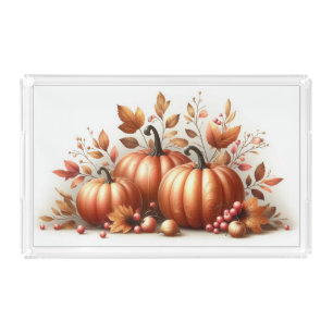 Autumn Foliage, Sunflowers, Crabapple and Pumpkins Acrylic Tray