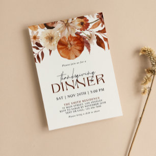 Autumn Foliage Thanksgiving Dinner Party Invitation