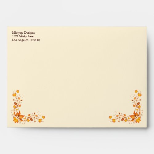 Autumn Foliage Wedding 5 x 7 Envelope