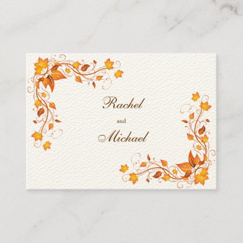 Autumn Foliage Wedding Directions Card Business Cards
