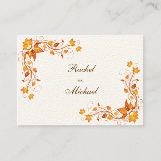 Customizable Autumn Foliage Wedding Directions Card Business Cards