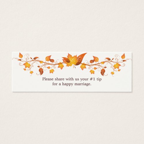 Autumn Foliage Wedding Questionnaire Business Cards