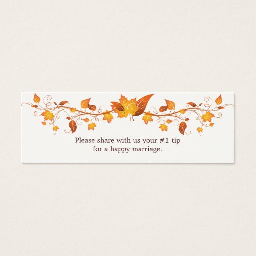 Customizable Autumn Foliage Wedding Questionnaire Business Cards