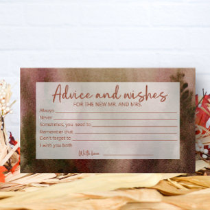 Autumn Forest Advice and Wishes Bridal Shower Enclosure Card