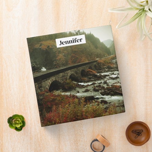 Autumn Forest and River Landscape 3 Ring Binder