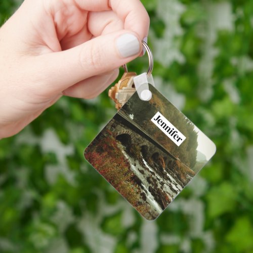Autumn Forest and River Landscape Keychain