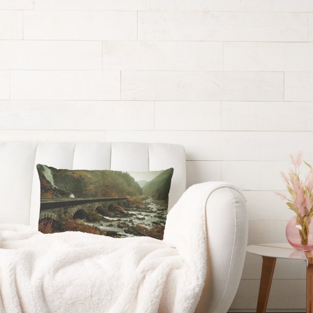 Autumn Forest and River Landscape Lumbar Pillow (Couch)