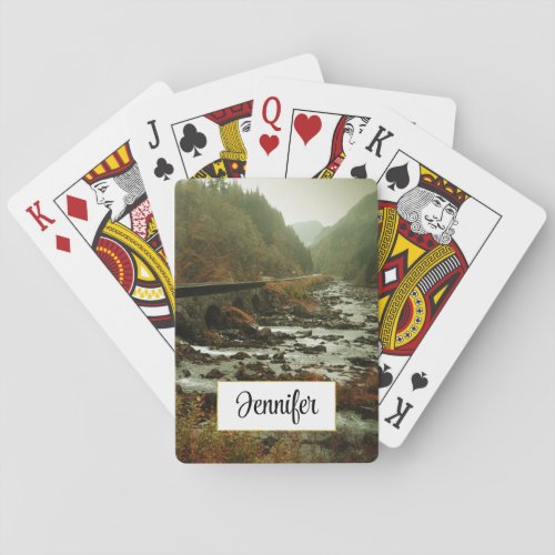 Autumn Forest and River Landscape Playing Cards