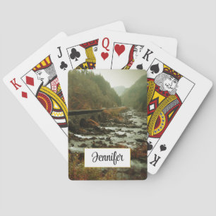 Autumn Forest and River Landscape Poker Cards