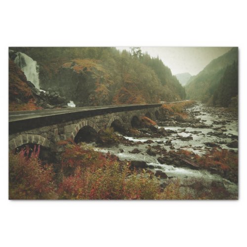 Autumn Forest and River Landscape Tissue Paper