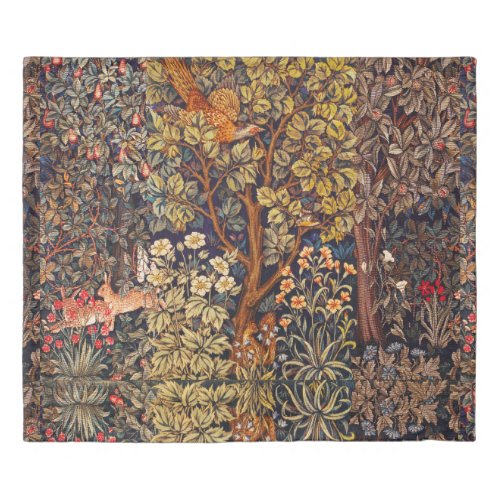 AUTUMN FOREST ANIMALS HaresPheasantBrown Floral Duvet Cover