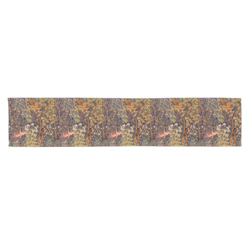 AUTUMN FOREST ANIMALS HaresPheasantBrown Floral  Short Table Runner