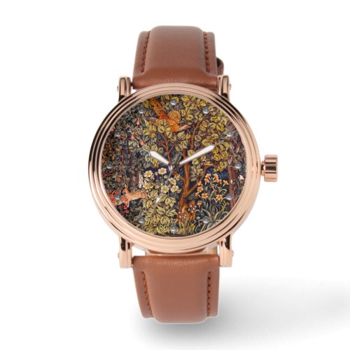 AUTUMN FOREST ANIMALS HaresPheasantBrown Floral  Watch