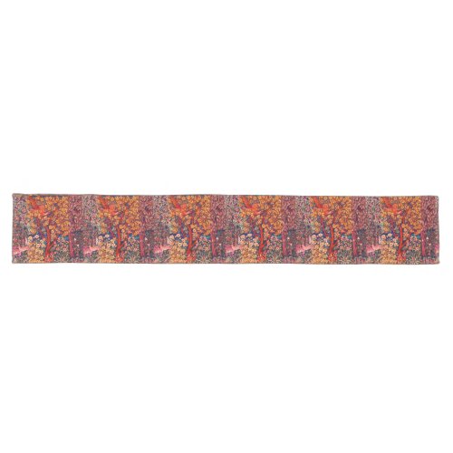 AUTUMN FOREST ANIMALS HaresPheasantRed Floral  Long Table Runner