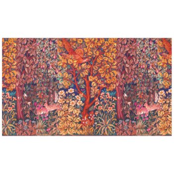 Autumn Forest Animals Hares Pheasant Red Floral  Tablecloth by bulgan_lumini at Zazzle