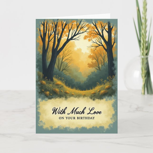 Autumn Forest Birthday Card (Front)