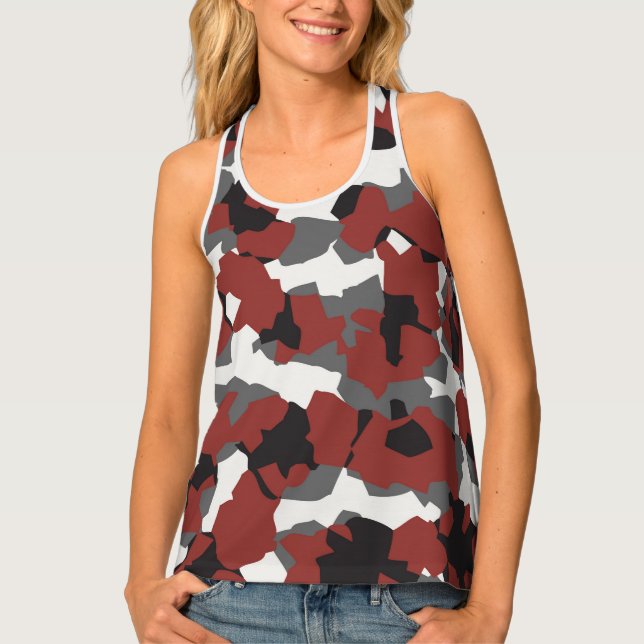 Autumn Forest Camouflage Pattern Tank Top (Front)