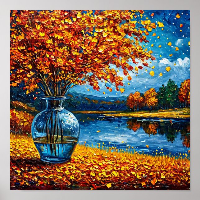 Autumn forest Cozy Fall Landscape Wall Art (Front)