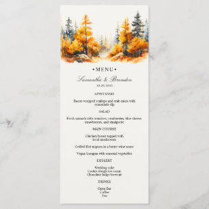 Autumn Forest, Fall Woodland Wedding Dinner Menu