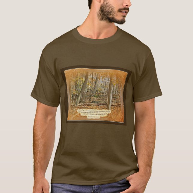 Autumn Forest George Washington Carver Quotation T-Shirt (Front)