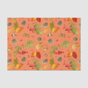 Autumn Forest Harvest - Rowan Berries, Acorns Tissue Paper