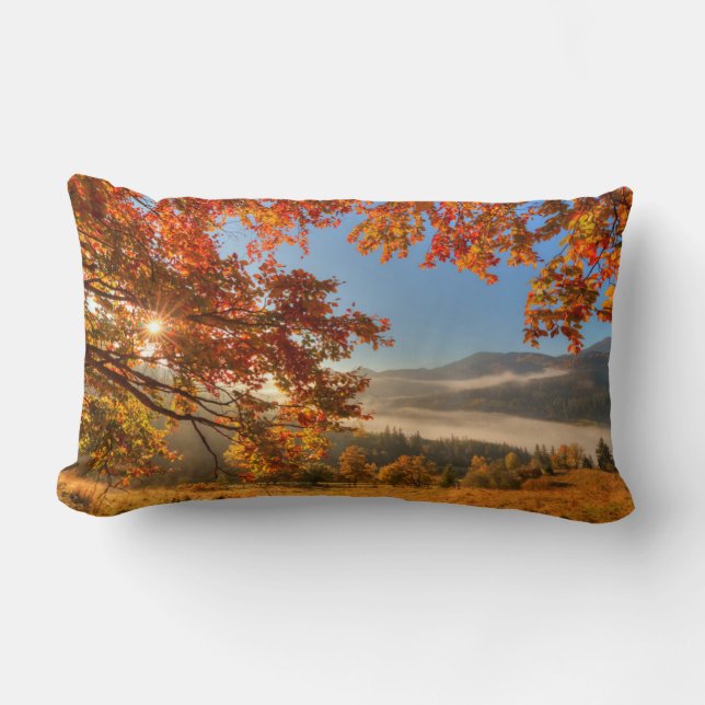 Autumn Forest in the Mountains Lumbar Pillow (Front)