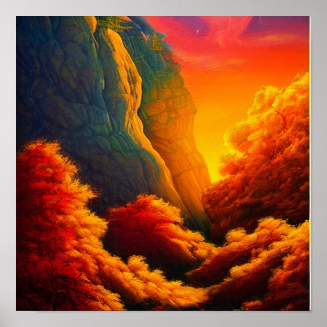 Autumn Forest in the Mountains Poster (Front)