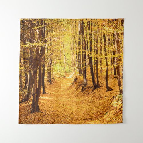 Autumn forest landscape tapestry