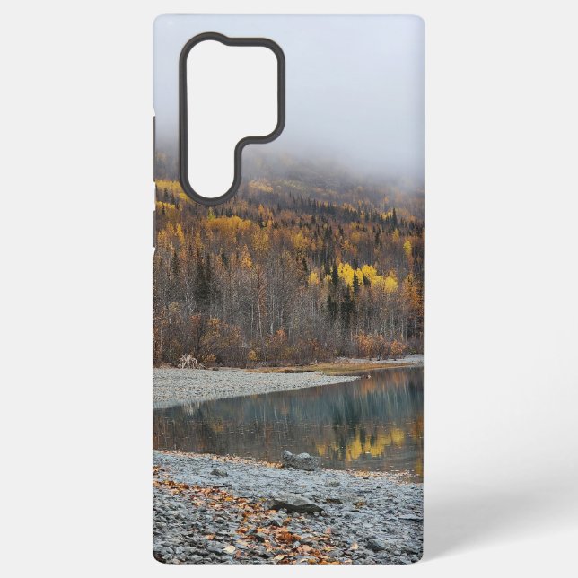 Autumn Forest Landscape with Golden Trees Samsung Galaxy Case (Back)