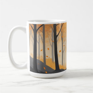 Autumn Forest Mug – Cozy Fall Coffee Cup with Wood