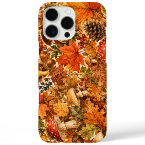 Autumn Forest Mushroom Pattern | Cozy Fall Leaves iPhone 16 Pro Max Case
