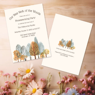 Autumn Forest New Neck of the Woods Housewarming  Invitation