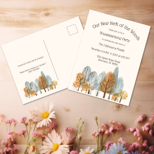 Autumn Forest New Neck of the Woods Housewarming Postcard