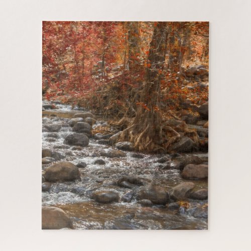 AUTUMN FOREST RIVER SEDONA ARIZONA JIGSAW PUZZLE