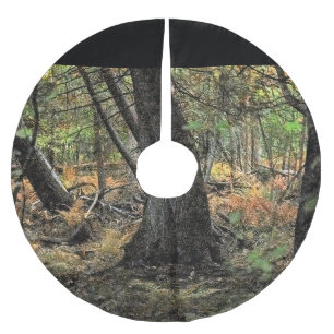 Autumn forest scene          brushed polyester tree skirt