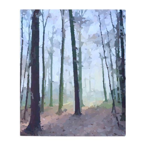 Autumn forest scene metal print