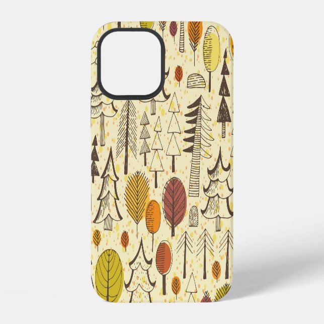 Autumn Forest: Seamless Graphic Pattern. Iphone Case (Back)