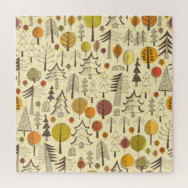 Autumn Forest: Seamless Graphic Pattern. Jigsaw Puzzle (Vertical)