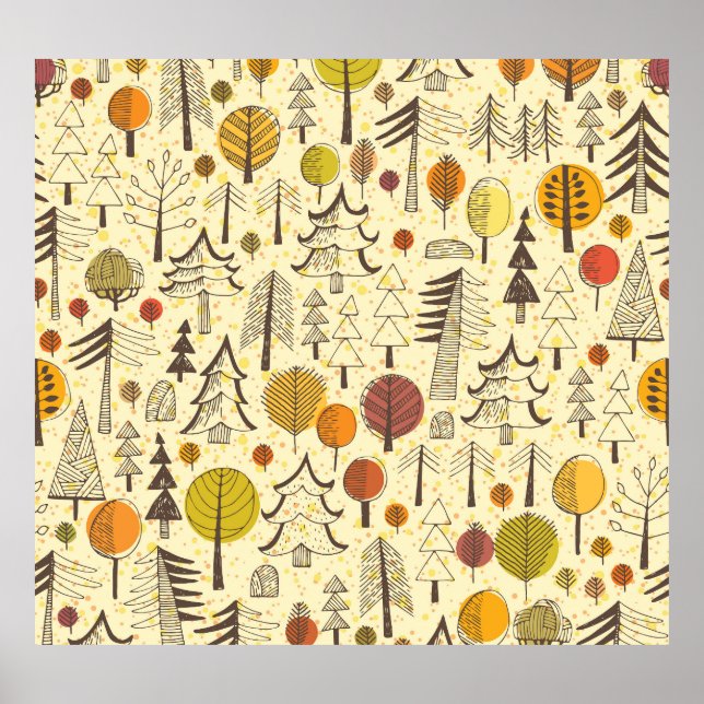 Autumn Forest: Seamless Graphic Pattern. Poster (Front)