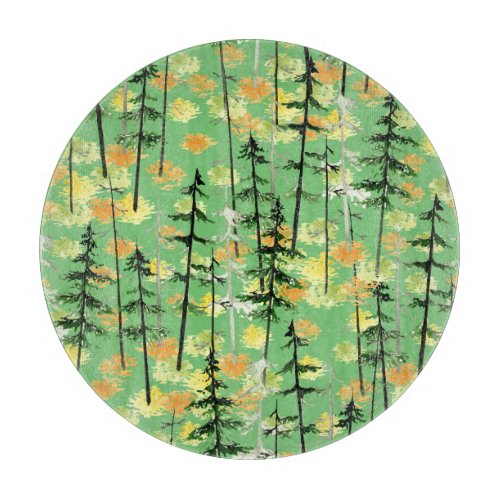 Autumn Forest Seamless Natural Beauty Cutting Board