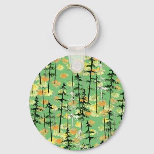 Autumn Forest Seamless Natural Beauty Keychain