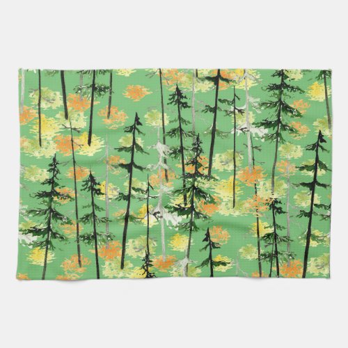 Autumn Forest Seamless Natural Beauty Kitchen Towel