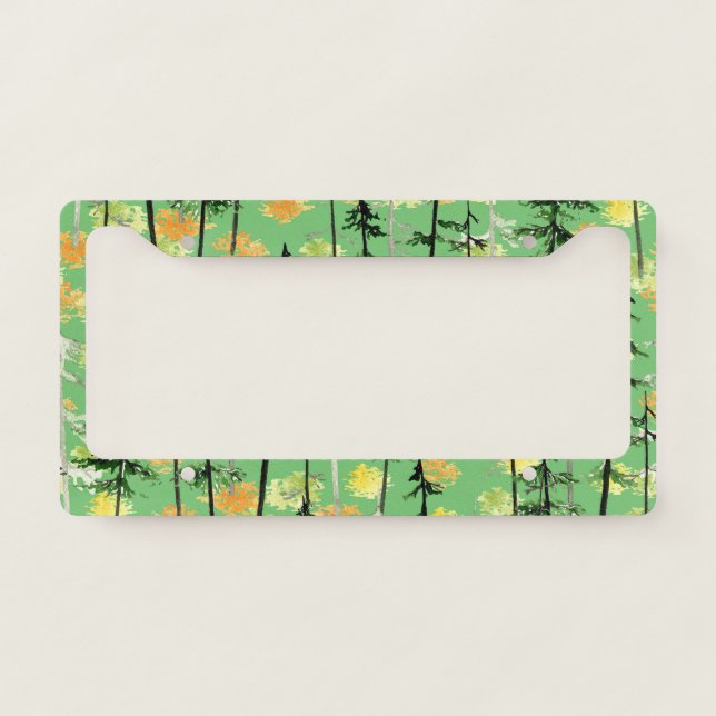 Autumn Forest: Seamless Natural Beauty License Plate Frame (Front)