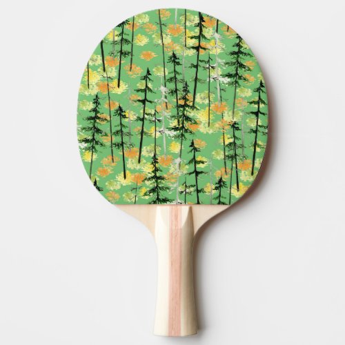Autumn Forest Seamless Natural Beauty Ping Pong Paddle