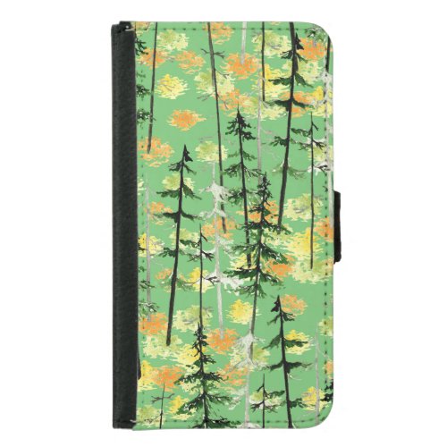 Autumn Forest Seamless Natural Beauty Samsung Galaxy S5 Wallet Case