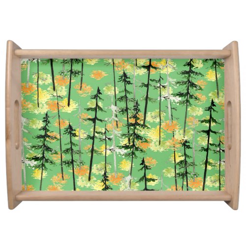 Autumn Forest Seamless Natural Beauty Serving Tray